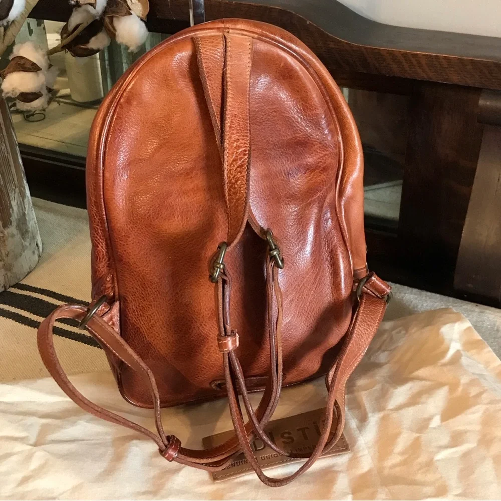 NWOT Bed Stu Leather Dominque Backpack Cognac DD Retail $235